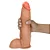 Realistic big dildo JeFree - Pinto de borracha realístico flexível com escroto, vibrador e ventosa - 27x5,5cm - cor bege - Imagem 1
