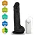 Realistic big dildo Eros  - Pinto de borracha realístico flexível com escroto, vibrador e ventosa - 20x4,5cm - cor preta - Imagem 5