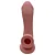 Cock Extender Testicle Ring - CAPA PENIANA COM TEXTURA EM CYBER SKIN MACIO E FLEXÍVEL ANEL PARA ESCROTO - 19x4cm - COR CHOCOLATE - Imagem 5