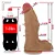 Realistic big dildo Corajoso - Pinto de borracha realístico flexível com ventosa - 38 x 11,5cm - cor bege - Imagem 2