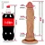 Realistic big dildo Titan - Pinto de borracha realístico flexível com ventosa - 38 x 8cm - cor bege - Imagem 2