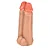 Realistic big dildo Duplo Amigos- Pinto de borracha realístico para dupla penetração vaginal e anal flexível com escroto- 18x7,5cm - cor bege - Imagem 4