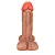 Realistic big dildo Juntos - Pinto de borracha realístico para dupla penetração vaginal e anal flexível com escroto e ventosa - 16,5 x 6,5cm - cor bege - Imagem 5