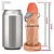 Realistic big dildo Lindo - Pinto de borracha realístico com vibrador e ventosa - 14,5 x 4cm - cor bege - Imagem 2