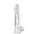 Pênis grande realístico vibrador recarregável de silicone transparente com saliências em alto relevo e ventosa - 25,5x5,5cm - Imagem 3