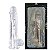 Pênis grande realístico vibrador recarregável de silicone transparente com saliências em alto relevo e ventosa - 25,5x5,5cm - Imagem 4