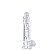 Pênis grande realístico vibrador recarregável de silicone transparente com saliências em alto relevo e ventosa - 22x4,2cm - Imagem 4
