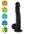 Realistic big dildo Cabeção - Pinto de borracha realístico flexível com escroto e ventosa - 31x6cm - cor preta - Imagem 4