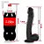Realistic big dildo Cabeção - Pinto de borracha realístico flexível com escroto e ventosa - 31x6cm - cor preta - Imagem 2