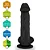 Realistic big dildo Valentinho - Pinto de borracha realístico flexível com escroto e ventosa - 26x6,4cm - cor preta - Imagem 6