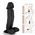 Realistic big dildo Valentinho - Pinto de borracha realístico flexível com escroto e ventosa - 26x6,4cm - cor preta - Imagem 5