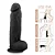 Realistic big dildo Roludo PressaoTotal - Pinto de borracha realístico flexível com escroto e ventosa - 28x7cm - cor preta - Imagem 4