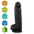 Realistic big dildo Roludo PressaoTotal - Pinto de borracha realístico flexível com escroto e ventosa - 28x7cm - cor preta - Imagem 5