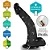 Realistic big dildo Poseidon - Pinto de borracha realístico flexível com escroto, vibrador e ventosa - 20x4cm - cor preta - Imagem 7