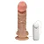 Realistic big dildo Apolo - Pinto de borracha realístico com escroto, vibrador e ventosa - 20x4,5cm - cor bege - Imagem 5