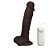 Realistic big dildo Apolo - Pinto de borracha realístico com escroto, vibrador e ventosa - 20x4,5cm - cor chocolate - Imagem 1