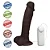 Realistic big dildo Apolo - Pinto de borracha realístico com escroto, vibrador e ventosa - 20x4,5cm - cor chocolate - Imagem 4