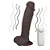 Realistic big dildo Apolo - Pinto de borracha realístico com escroto, vibrador e ventosa - 20x4,5cm - cor chocolate - Imagem 3