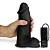 Realistic big dildo Peroba - Pinto de borracha realístico flexível com escroto, vibrador e ventosa - 19x6,8cm - cor preta - Imagem 1