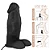 Realistic big dildo Peroba - Pinto de borracha realístico flexível com escroto, vibrador e ventosa - 19x6,8cm - cor preta - Imagem 6