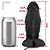 Realistic big dildo Peroba - Pinto de borracha realístico flexível com escroto, vibrador e ventosa - 19x6,8cm - cor preta - Imagem 3