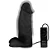 Realistic big dildo Peroba - Pinto de borracha realístico flexível com escroto, vibrador e ventosa - 19x6,8cm - cor preta - Imagem 4