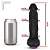 Realistic big dildo Eros - Pinto de borracha realístico com vibrador recarregável - 20x4,5cm - cor preta - Imagem 2