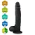 Realistic big dildo Porrete - Pinto de borracha realístico flexível com escroto e ventosa - 29x6cm - cor preta - Imagem 5