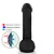 Realistic big dildo Sucuri - Pinto de borracha realístico flexível com escroto e ventosa - 27x6,5cm - cor preta - Imagem 4