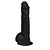 Realistic big dildo Eros Ejaculador - Pinto de borracha realístico flexível com escroto, ventosa e ejacula - 20x4,5cm - cor preta - Imagem 6