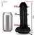 Realistic big dildo Jacaranda - Pinto de borracha realístico flexível com escroto, vibrador e ventosa - 19x5,5cm - cor preta - Imagem 2
