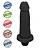 Realistic big dildo Mimo - Pinto de borracha realístico pequeno com vibrador - 13,5x4cm - cor preta - Imagem 4