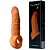 Top Notch Cock Extender Testicle Ring - CAPA PENIANA COM TEXTURA EM CYBER SKIN MACIO E FLEXÍVEL ANEL PARA ESCROTO - 21X4,1CM - COR BEGE - Imagem 6