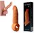 Top Notch Cock Extender Testicle Ring - CAPA PENIANA COM TEXTURA EM CYBER SKIN MACIO E FLEXÍVEL ANEL PARA ESCROTO - 21X4,1CM - COR BEGE - Imagem 1