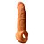 Top Notch Cock Extender Testicle Ring - CAPA PENIANA COM TEXTURA EM CYBER SKIN MACIO E FLEXÍVEL ANEL PARA ESCROTO - 21X4,1CM - COR BEGE - Imagem 4