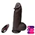 XAVIER - PÊNIS REALÍSTICO COM DUPLA CAMADA EM SILICONE SUPER MACIA COM VIBRADOR, AQUECIMENTO E CONTROLE REMOTO SEM FIO - 22x5cm - cor chocolate - Imagem 1