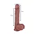 MR BROWN THRUSTING DILDO - PÊNIS REALÍSTICO EM SILICONE COM TEXTURA SUPER MACIA COM VENTOSA MOVIMENTO VAI E VEM, AQUECIMENTO E CONTROLE REMOTO SEM FIO - 22x4cm - cor marrom - Imagem 2