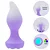 Plug anal recarregável vibratório em silicone com LED rotação 360°e controle remoto - cor lilás - Imagem 2