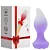 Plug anal recarregável vibratório em silicone com LED rotação 360°e controle remoto - cor lilás - Imagem 9