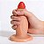Plug anal formato pênis realista gordinho com ventosa - 15x5,5cm - Imagem 1