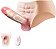 Hollow Penis Sleeve MLSM3245 - Capa peniana com cinta em silicone com vibrador recarregável - 15 x 4,2cm - COR BEGE - Imagem 1