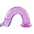 Pênis realístico de silicone transparente com ventosa - 21 x 4,2cm - cor lilás - Imagem 3