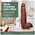 Ator pornô J.holmes - Consolo pênis realístico com escroto, vibrador e ventosa - 27x5,5 cm - cor marrom ultra realística - Imagem 4