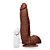 Ator pornô J.holmes - Consolo pênis realístico com escroto, vibrador e ventosa - 27x5,5 cm - cor marrom ultra realística - Imagem 8