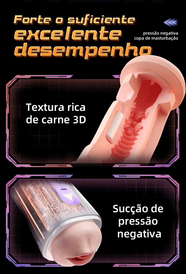 Duplo Masturbador Vagina e Boca Vibrador Recarregável e Viva Voz - Imagem 10