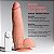 Ator pornô J.holmes - Consolo pênis realístico com escroto, vibrador e ventosa - 27x5,5 cm - cor bege - Imagem 7