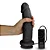 Realistic big dildo Colosso - Pinto de borracha realístico com vibrador e ventosa - 20 x 5,5cm - cor preta - Imagem 1