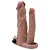 LOVETOY PLEASURE X-TENDER SERIES - CAPA PENIANA DUPLA PENETRAÇÃO COM VIBRADOR ESTIMULADOR CLITORIANO 20X4CM - COR CHOCOLATE - Imagem 12