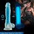 NV TOYS GLOW IN THE DARK SILICONE DILDO - PÊNIS FLORESCENTE AZUL COM VENTOSA - 25.4 X 4.6 CM - Imagem 3