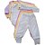 Kit 05 Conjuntos Body e Mijão Bebê Manga Longa Feminino - Imagem 1